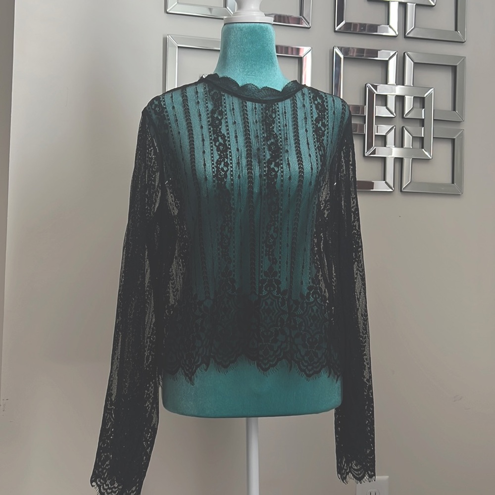 Black lace blouse